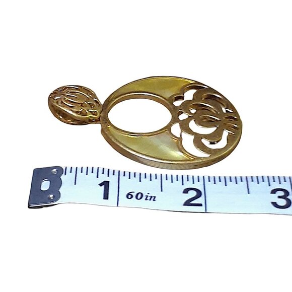 Lia Sophia 'Veranda' Matte Gold Mother of Pearl Slide Pendant ONLY - Picture 4 of 4